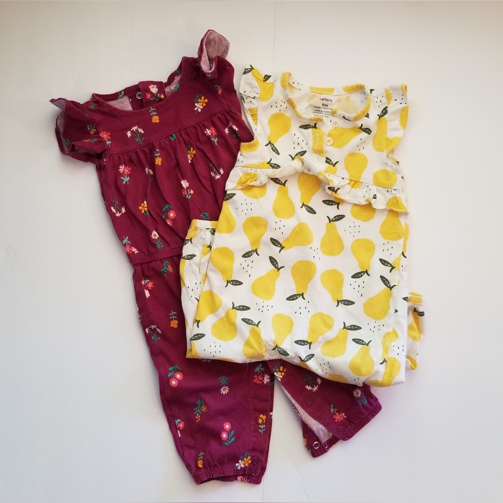 Carter's 9 month short sleeve jumpsuit set of 2